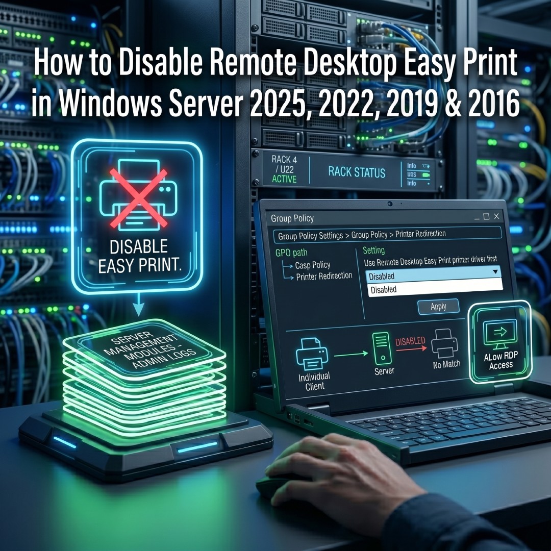 How to Disable Remote Desktop Easy Print in Windows Server