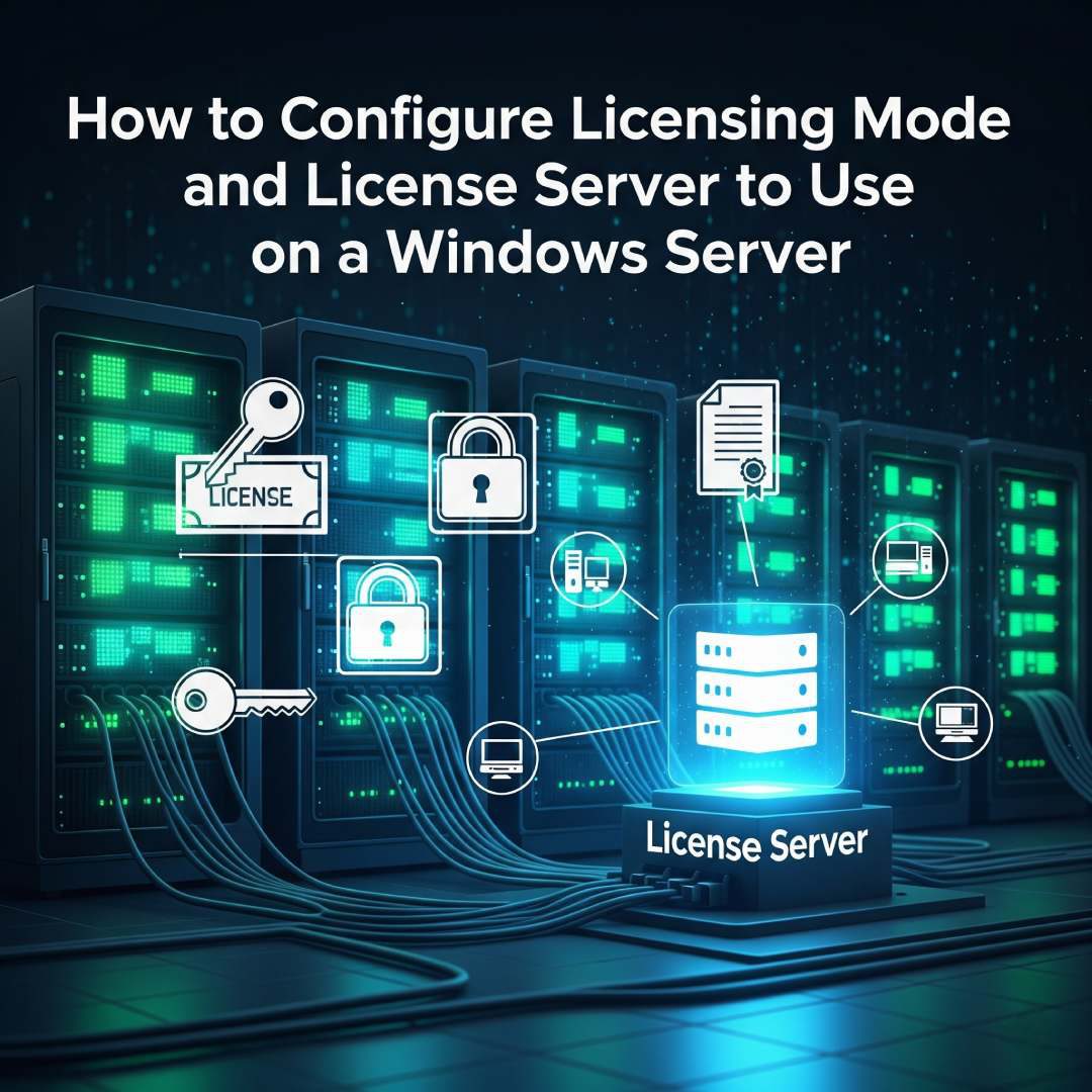 How to configure Licensing Mode and License Server to Use on a Windows Server